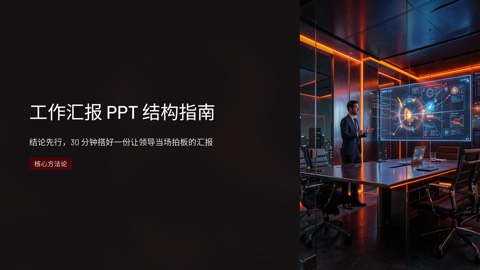 工作汇报 PPT 结构：4 类汇报的结论先行模板