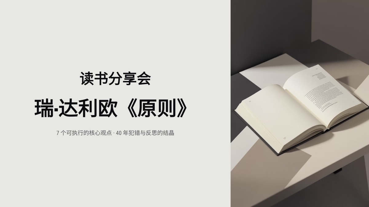读书分享会:《原则》的 7 个核心观点 — 1